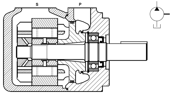 DENISON丹尼遜T7B, T6C, T6D, T6E系列單聯(lián)葉片泵剖面圖